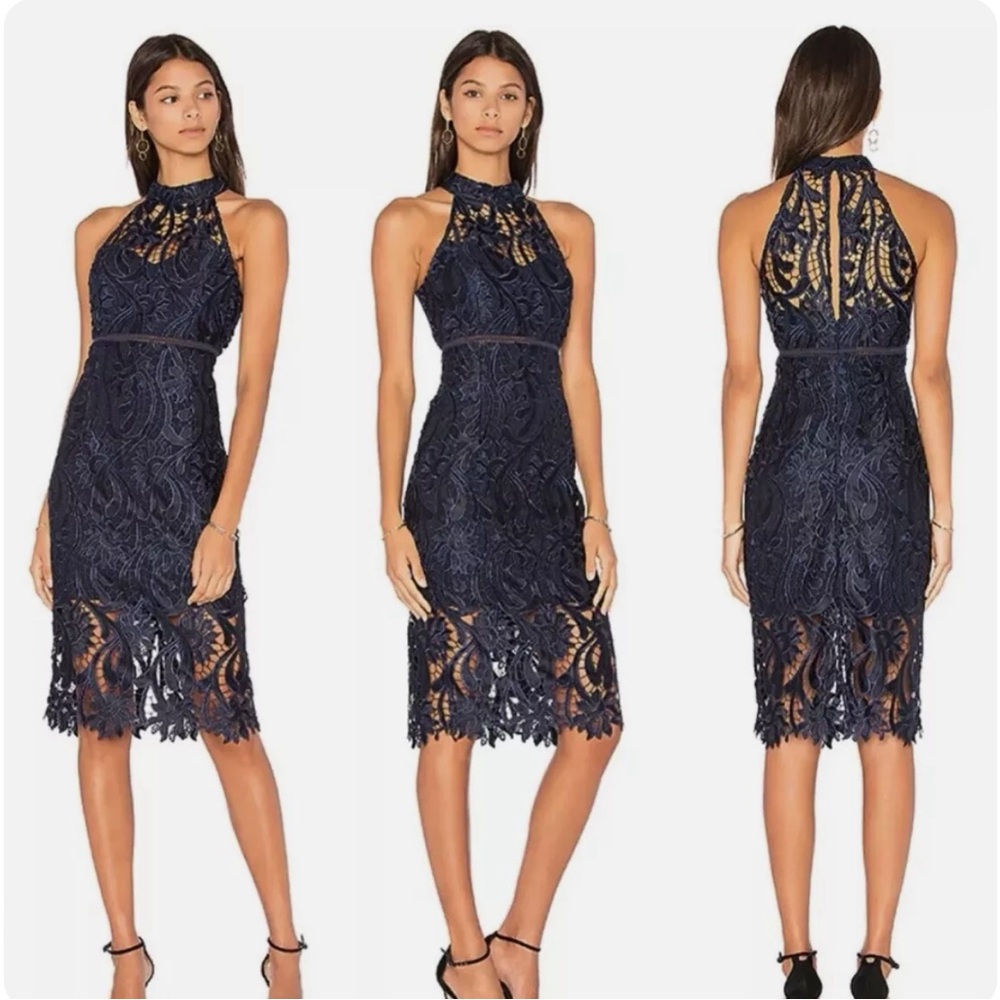 Bardot Isla Halter dress in Twilight